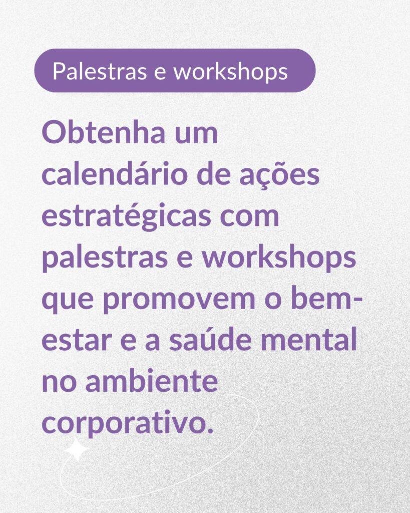 Calendários de iniciativas com palestras e workshosp